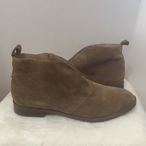 Franco Sarto Suede Ankle Booties in Brown